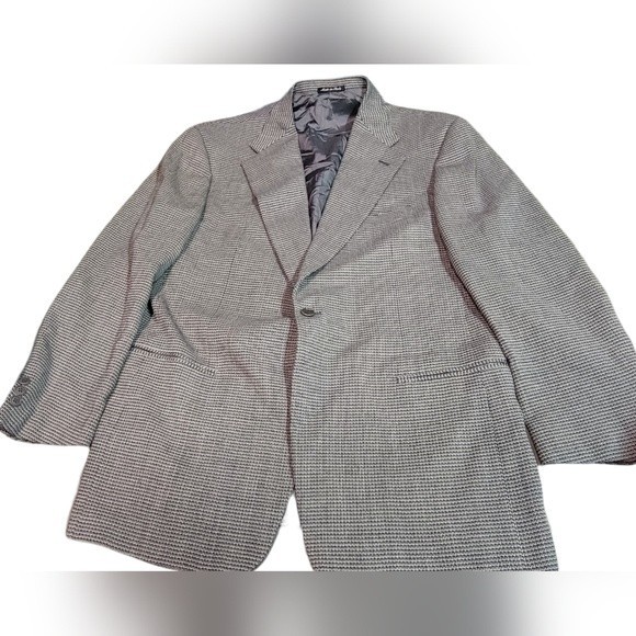 Vintage Novecento Men's Pattern Virgin Wool Single Button Blazer Size 54R